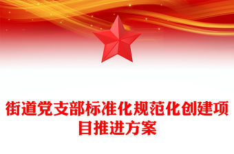街道黨支部標(biāo)準(zhǔn)化規(guī)范化創(chuàng)建項(xiàng)目推進(jìn)方案