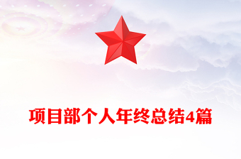 項目部個人年終總結(jié)4篇