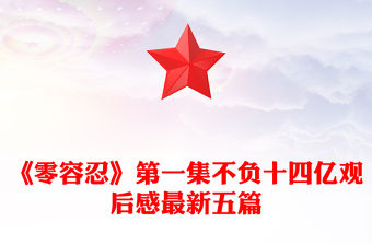 《零容忍》第一集不負十四億觀后感最新五篇