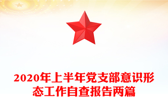 2020年上半年黨支部意識(shí)形態(tài)工作自查報(bào)告兩篇