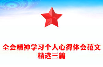 全會精神學習個人心得體會范文精選三篇