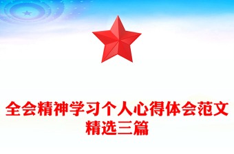全會精神學(xué)習(xí)個人心得體會范文精選三篇
