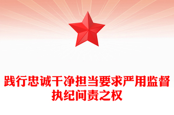 踐行忠誠干凈擔(dān)當(dāng)要求嚴(yán)用監(jiān)督執(zhí)紀(jì)問責(zé)之權(quán)