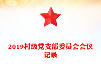 2019村級黨支部委員會會議記錄