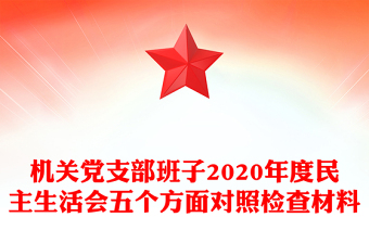 機(jī)關(guān)黨支部班子2020年度民主生活會五個方面對照檢查材料