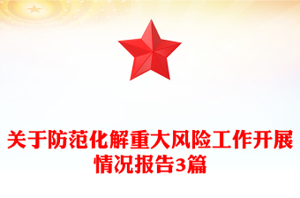 關(guān)于防范化解重大風(fēng)險(xiǎn)工作開展情況報(bào)告3篇