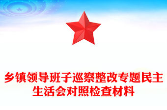 鄉鎮領導班子巡察整改專題民主生活會對照檢查材料