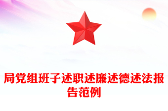 局黨組班子述職述廉述德述法報(bào)告范例