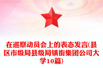 在巡察動員會上的表態發言(縣區市級局縣級局鎮街集團公司大學10篇)