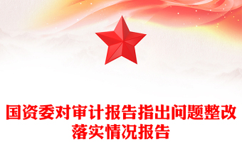 國資委對審計(jì)報(bào)告指出問題整改落實(shí)情況報(bào)告