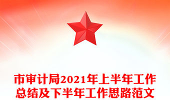 市審計局2021年上半年工作總結及下半年工作思路范文