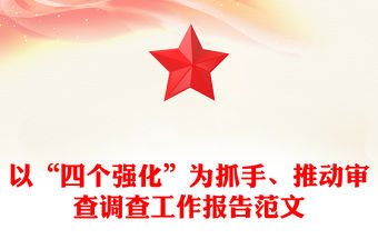 以“四個強化”為抓手、推動審查調查工作報告范文