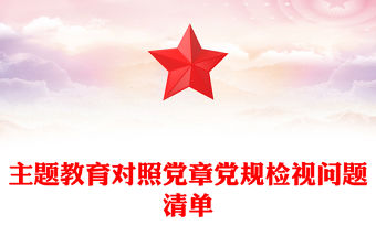主題教育對照黨章黨規(guī)檢視問題清單