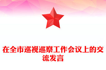 在全市巡視巡察工作會議上的交流發言