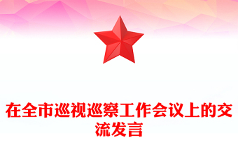 在全市巡視巡察工作會議上的交流發(fā)言