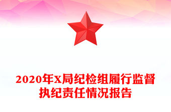 2020年X局紀(jì)檢組履行監(jiān)督執(zhí)紀(jì)責(zé)任情況報(bào)告