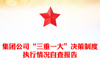 集團公司“三重一大”決策制度執(zhí)行情況自查報告