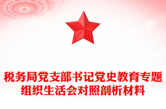 稅務(wù)局黨支部書記黨史教育專題組織生活會對照剖析材料