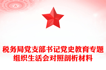 稅務局黨支部書記黨史教育專題組織生活會對照剖析材料