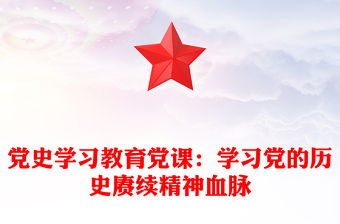 黨史學(xué)習(xí)教育黨課：學(xué)習(xí)黨的歷史賡續(xù)精神血脈