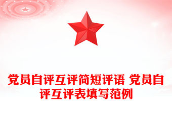 黨員自評互評簡短評語 黨員自評互評表填寫范例