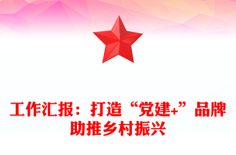 工作匯報(bào)：打造“黨建+”品牌助推鄉(xiāng)村振興