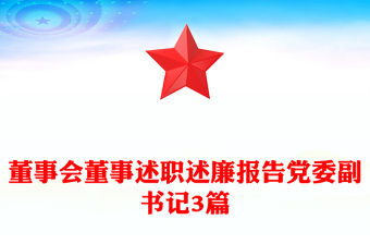 董事會(huì)董事述職述廉報(bào)告黨委副書記3篇