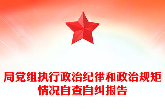 局黨組執行政治紀律和政治規矩情況自查自糾報告