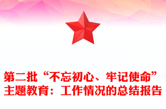 第二批“不忘初心、牢記使命”主題教育：工作情況的總結(jié)報告