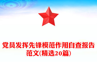 黨員發揮先鋒模范作用自查報告范文(精選20篇)