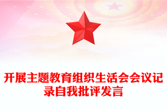 開(kāi)展主題教育組織生活會(huì)會(huì)議記錄自我批評(píng)發(fā)言