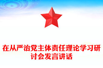 在從嚴治黨主體責任理論學習研討會發言講話