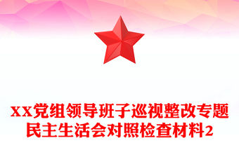 XX黨組領導班子巡視整改專題民主生活會對照檢查材料2