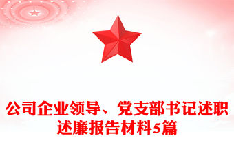 公司企業領導、黨支部書記述職述廉報告材料5篇