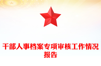 干部人事檔案專項(xiàng)審核工作情況報(bào)告