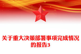 關于重大決策部署事項完成情況的報告3