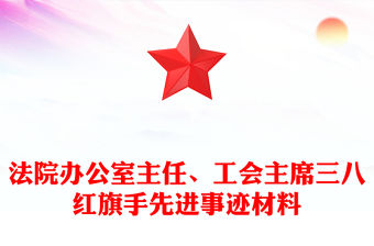 法院辦公室主任、工會主席三八紅旗手先進事跡材料