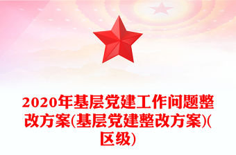 2020年基層黨建工作問題整改方案(基層黨建整改方案)(區(qū)級(jí))