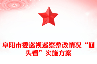 阜陽(yáng)市委巡視巡察整改情況“回頭看”實(shí)施方案