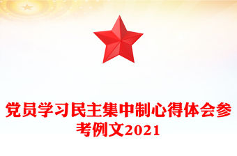 黨員學習民主集中制心得體會參考例文2021