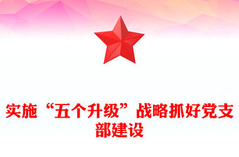實(shí)施“五個(gè)升級(jí)”戰(zhàn)略抓好黨支部建設(shè)