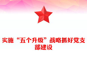 實施“五個升級”戰(zhàn)略抓好黨支部建設