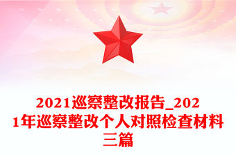 2021巡察整改報告_2021年巡察整改個人對照檢查材料三篇