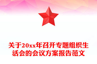 關(guān)于20xx年召開專題組織生活會(huì)的會(huì)議方案報(bào)告范文