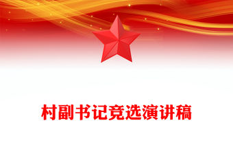 村副書記競選演講稿