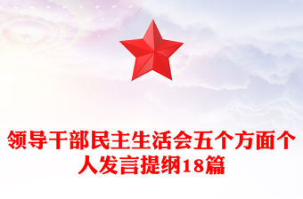 領(lǐng)導(dǎo)干部民主生活會(huì)五個(gè)方面?zhèn)€人發(fā)言提綱18篇