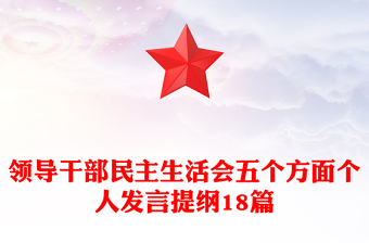 領(lǐng)導干部民主生活會五個方面?zhèn)€人發(fā)言提綱18篇