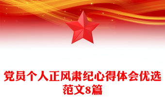 黨員個人正風肅紀心得體會優(yōu)選范文8篇