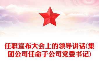 任職宣布大會(huì)上的領(lǐng)導(dǎo)講話(集團(tuán)公司任命子公司黨委書記)
