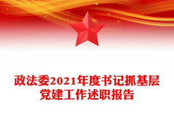 政法委2021年度書記抓基層黨建工作述職報告